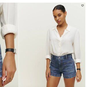 Alyssa Stretch High Rise 3.5” Jean Shorts Size 28